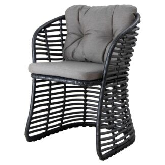 Basket Chair - Taupe Cushions, Graphite Weave Frame