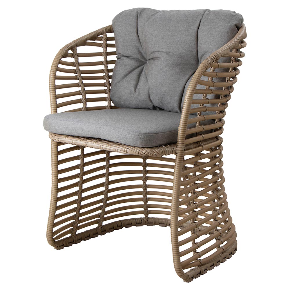 Basket Chair - Taupe Cushions, Natural Weave Frame