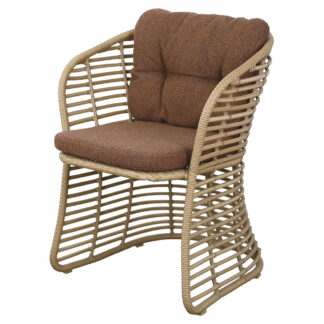 Basket Chair - Umber Brown Cushions, Natural Weave Frame