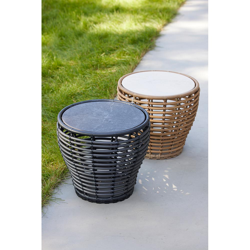 Basket Large Coffee Table - Terracotta Ceramic Top, Natural Weave Base | Rouse Home