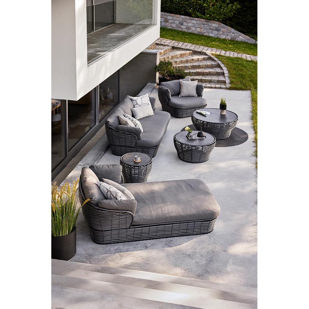 Basket Large Coffee Table - Terracotta Ceramic Top, Natural Weave Base | Rouse Home