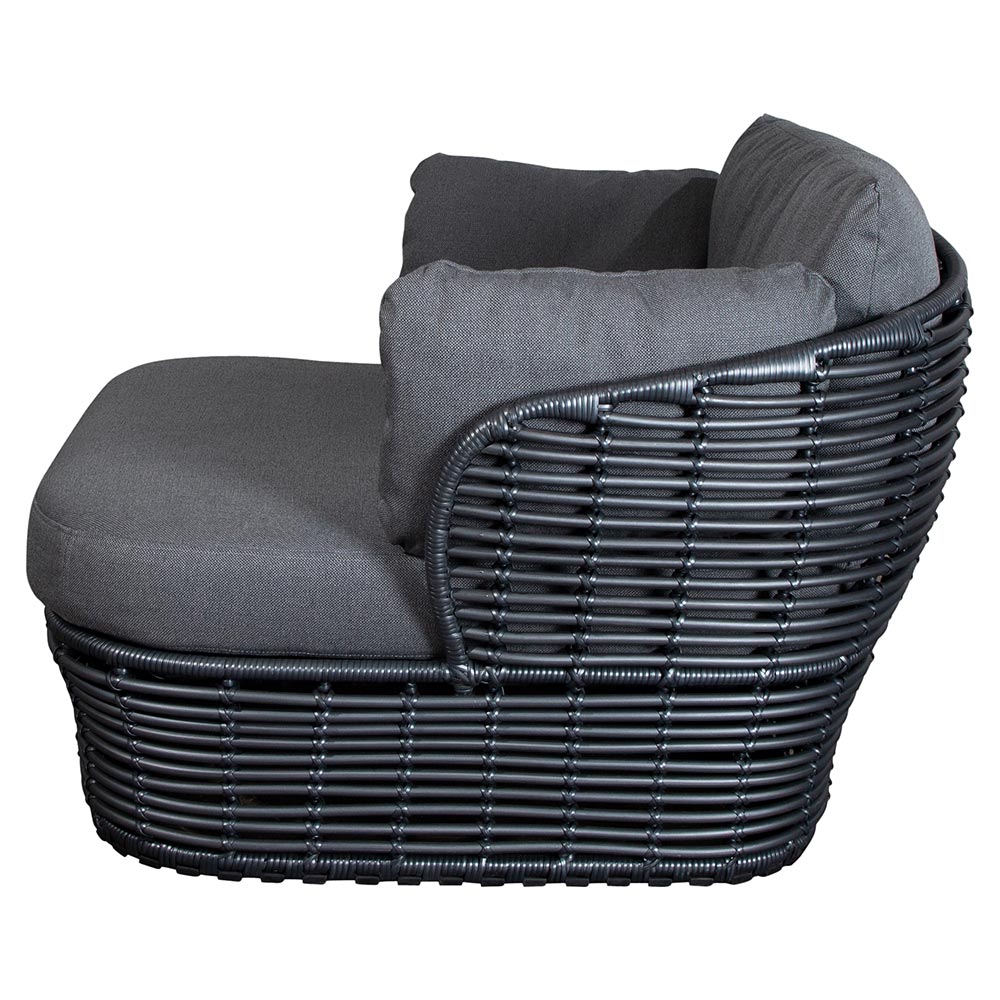 Basket Lounge Chair - Gray Cushions, Graphite Weave Base