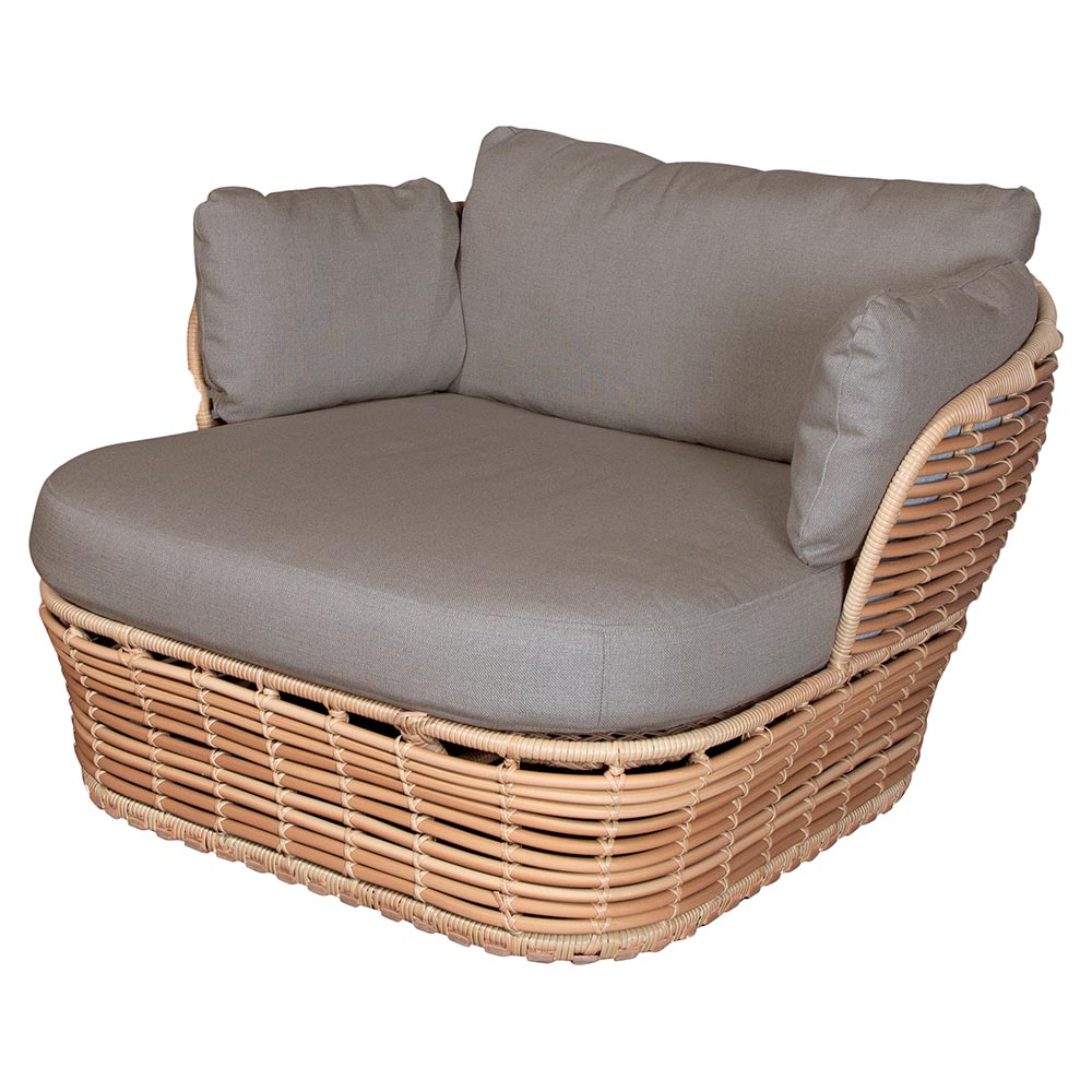 Basket Lounge Chair - Taupe Cushions, Natural Weave Base | Rouse Home