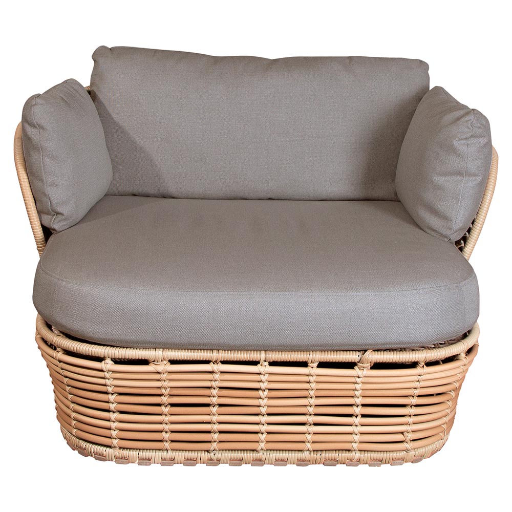 Basket Lounge Chair - Taupe Cushions, Natural Weave Base | Rouse Home
