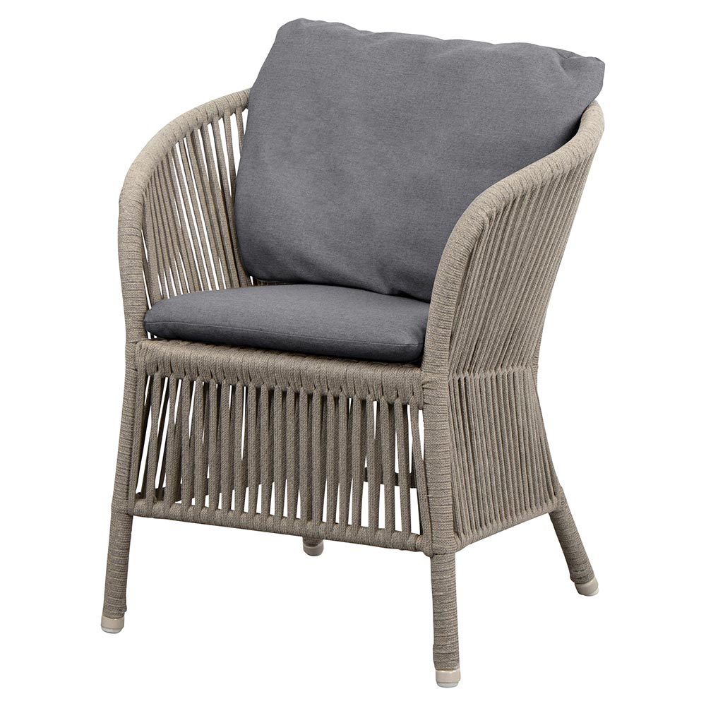 Derby Chair - Gray Cushions, Taupe Rope Frame