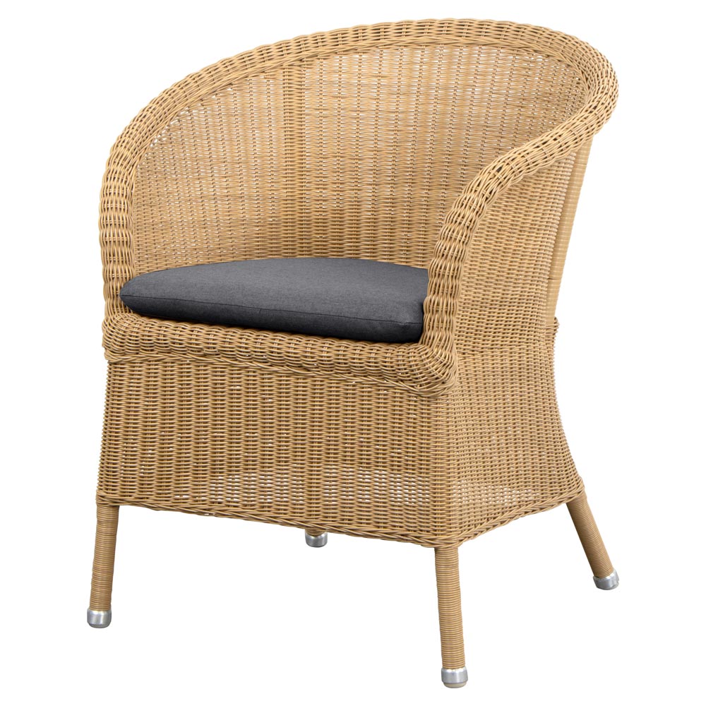 Derby Chair - Gray Seat Cushion, Natural Weave Frame