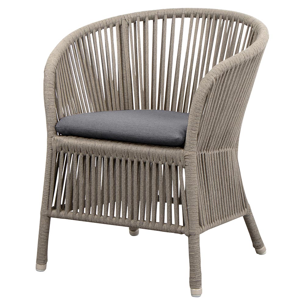 Derby Chair - Gray Seat Cushion, Taupe Rope Frame