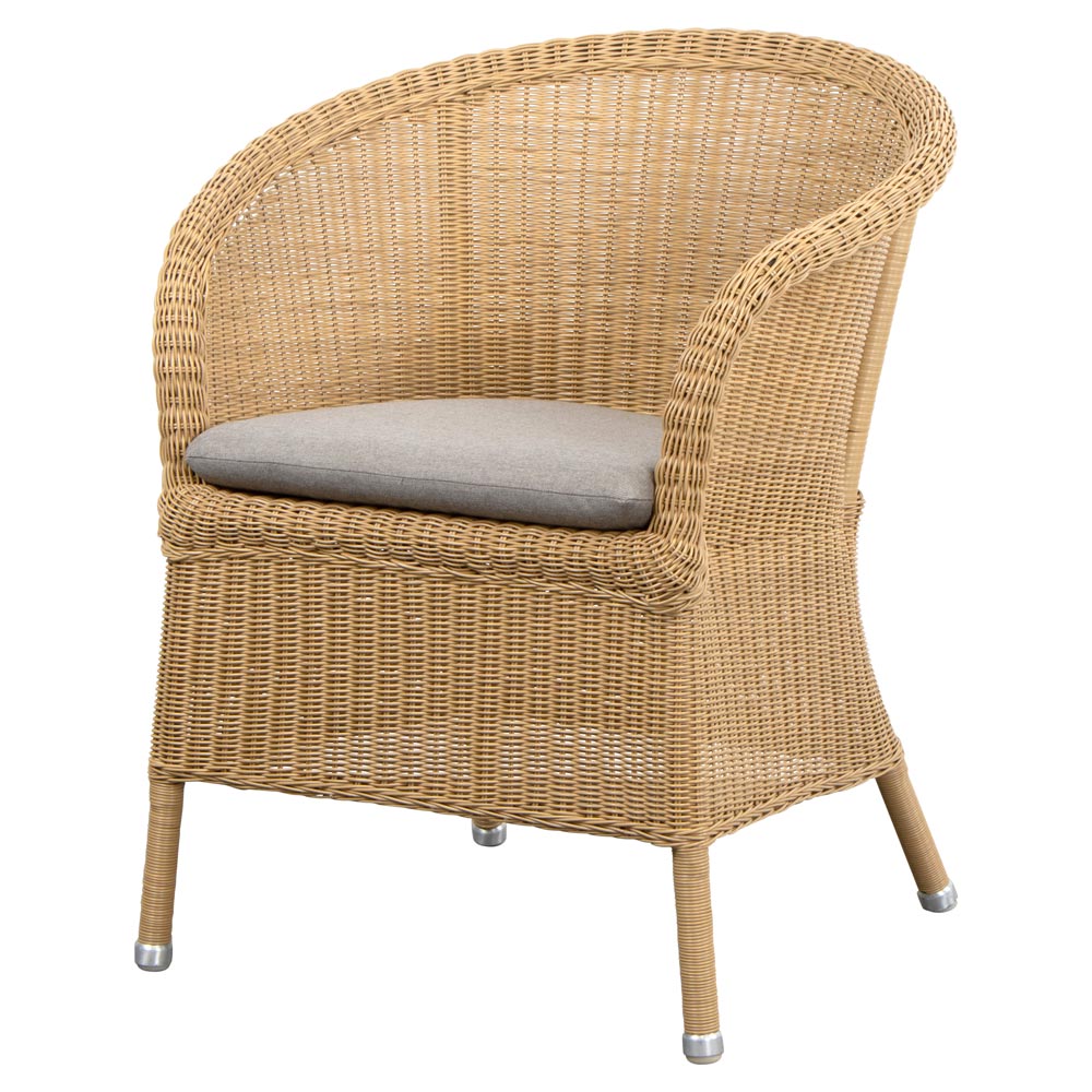 Derby Chair - Taupe Natte Seat Cushion, Natural Weave Frame