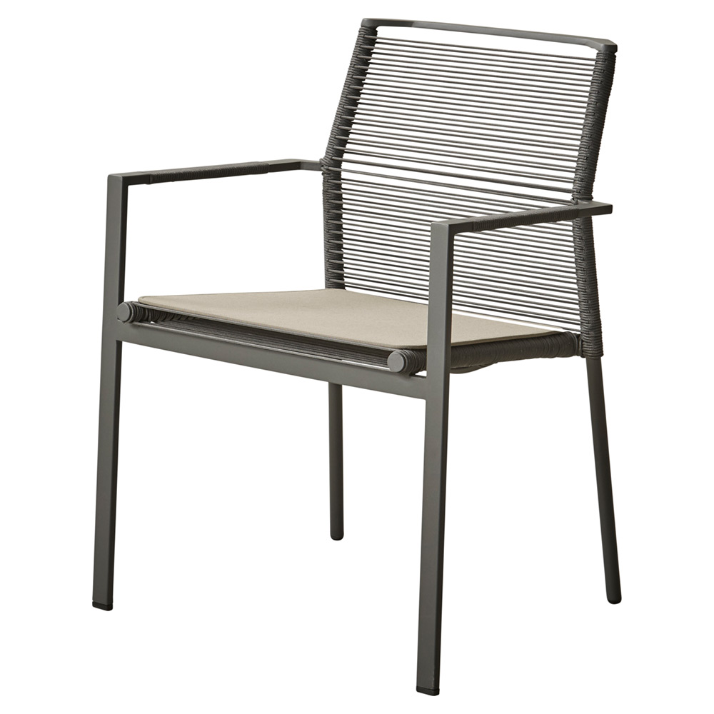Edge Armchair -  Taupe Cushion, Anthracite Frame