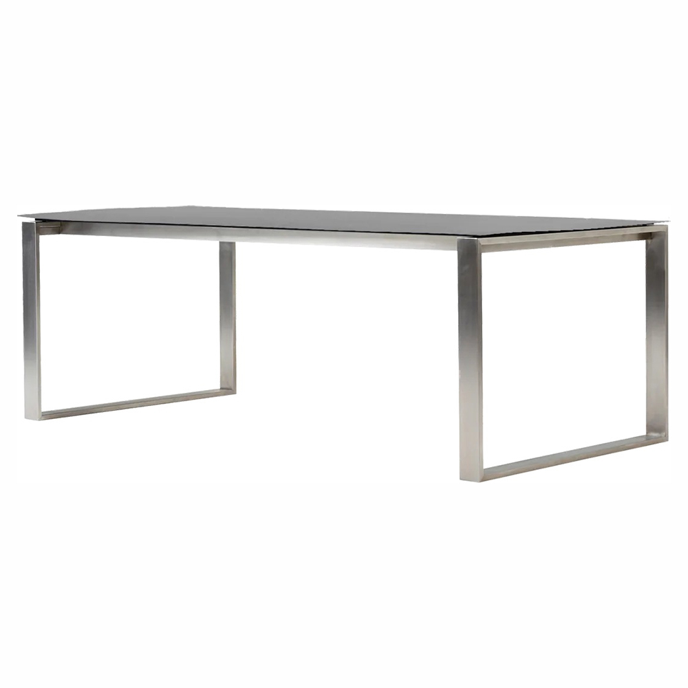 Edge Dining Table With Extensions - Concrete Gray Ceramic Top, Steel Base | Rouse Home
