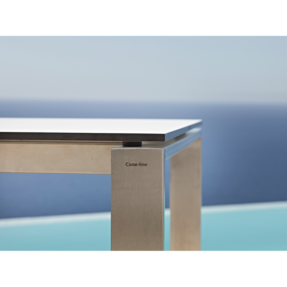 Edge Dining Table With Extensions - Concrete Gray Ceramic Top, Steel Base | Rouse Home
