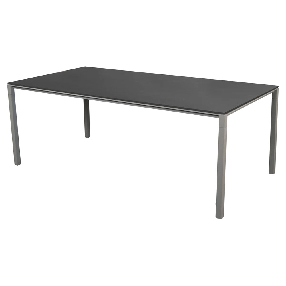Pure Rectangular Dining Table - Black Linoleum Top, Taupe Aluminum Base | Rouse Home