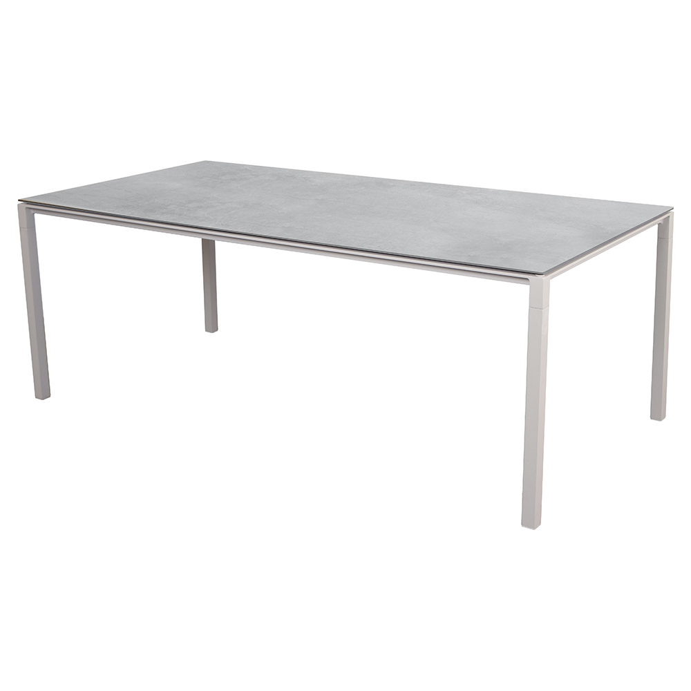 Pure Rectangular Dining Table - Fossil Gray Ceramic Top, Sand Aluminum Base