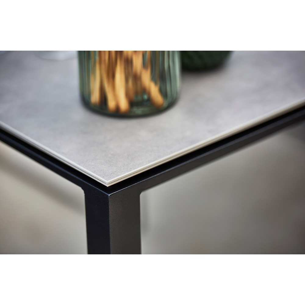 Pure Rectangular Dining Table - Fossil Gray Ceramic Top, Taupe Aluminum Base