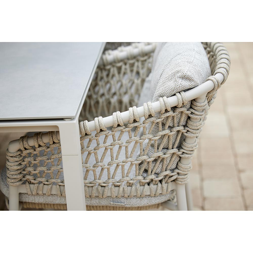 Pure Rectangular Dining Table - Fossil Gray Ceramic Top, Taupe Aluminum Base