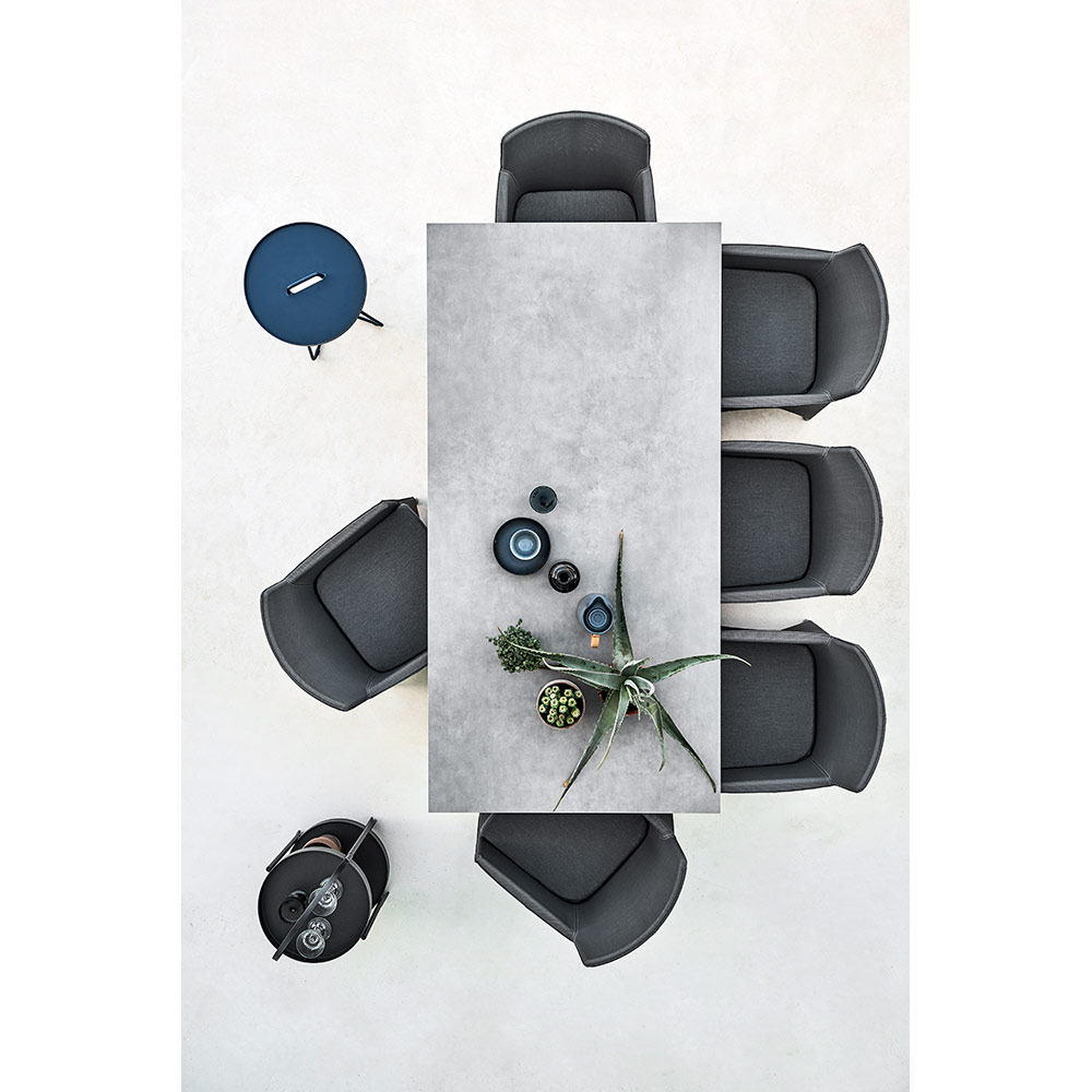 Pure Rectangular Dining Table - Fossil Gray Ceramic Top, Taupe Aluminum Base