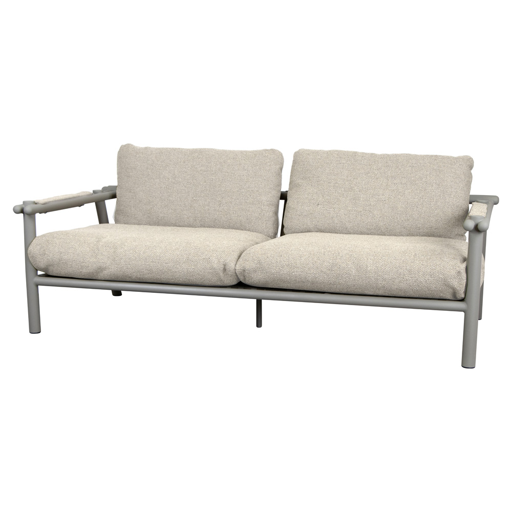 Sticks 2 Seater Sofa - Desert Sand Cushions, Taupe Aluminum Frame | Rouse Home