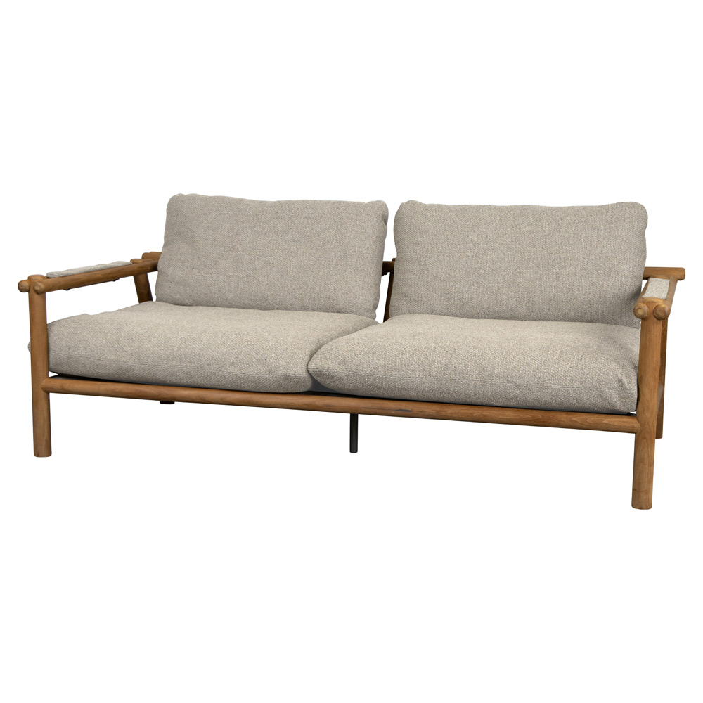 Sticks 2 Seater Sofa - Desert Sand Cushions, Teak Frame | Rouse Home
