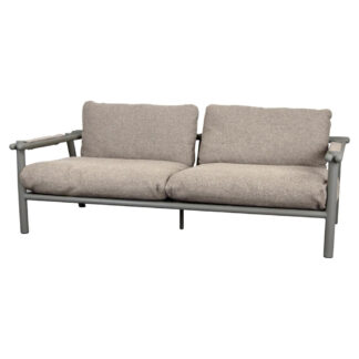 Sticks 2 Seater Sofa - Light Brown Cushions, Taupe Aluminum Frame
