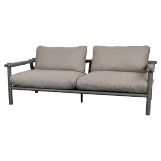 Sticks 2 Seater Sofa - Sand Cushions, Taupe Aluminum Frame