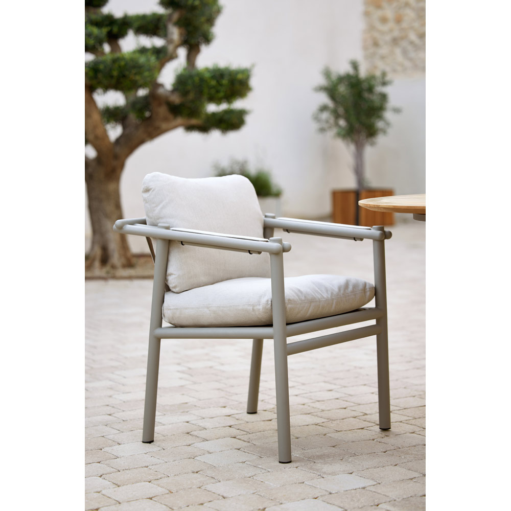 Sticks Armchair - Desert Sand Cushions, Taupe Aluminum Frame | Rouse Home