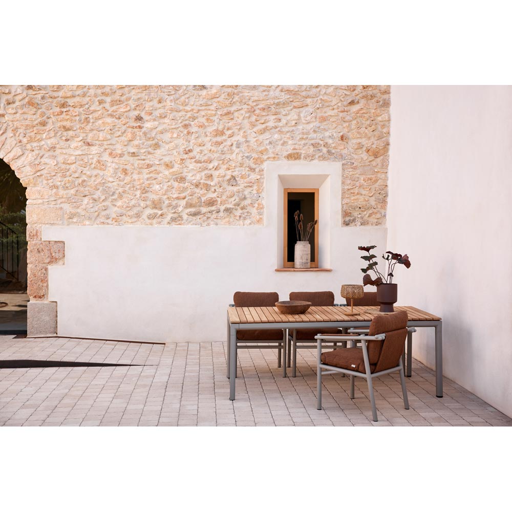 Sticks Armchair - Umber Brown Cushions, Taupe Aluminum Frame | Rouse Home