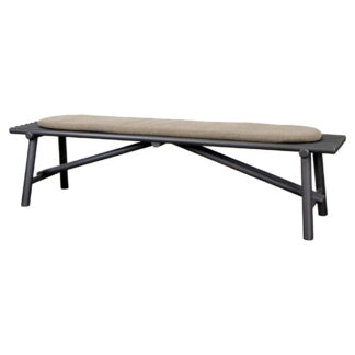 Sticks Bench - Lava Gray Aluminum, Light Brown Cushion