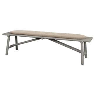 Sticks Bench - Taupe Aluminum, Light Brown Cushion