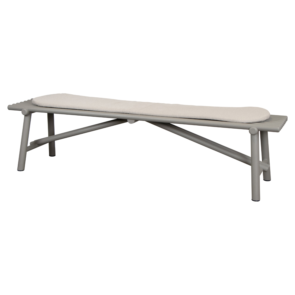 Sticks Bench - Taupe Aluminum, Sand Cushion | Rouse Home