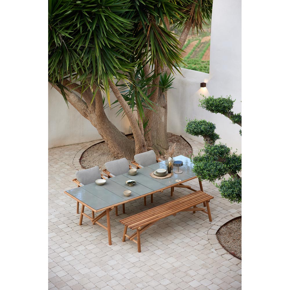 Sticks Dining Table - Basalt Ceramic Top, Taupe Aluminum Base | Rouse Home