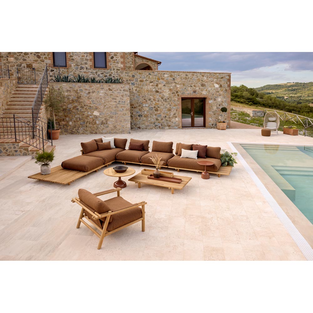 Sticks Lounge Chair - Desert Sand Cushions, Taupe Aluminum Frame | Rouse Home