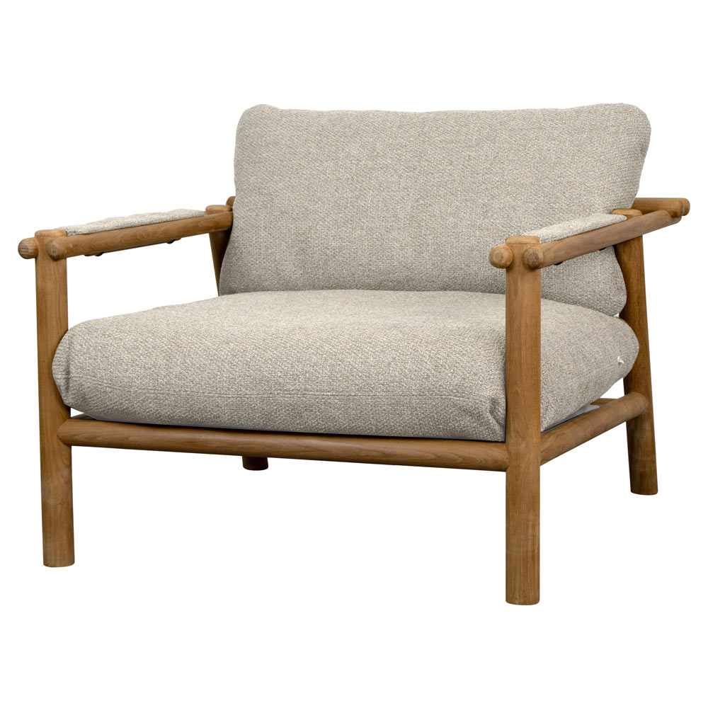 Sticks Lounge Chair - Desert Sand Cushions, Teak Frame | Rouse Home