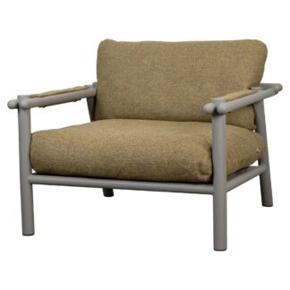 Sticks Lounge Chair - Turmeric Yellow Cushions, Taupe Aluminum Frame