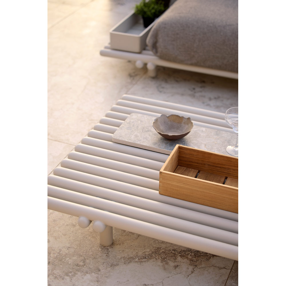 Sticks Platform Coffee Table - Sand Aluminum | Rouse Home