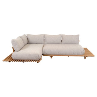 Sticks Platform Corner Sofa - Desert Sand Cushions, Teak Platform