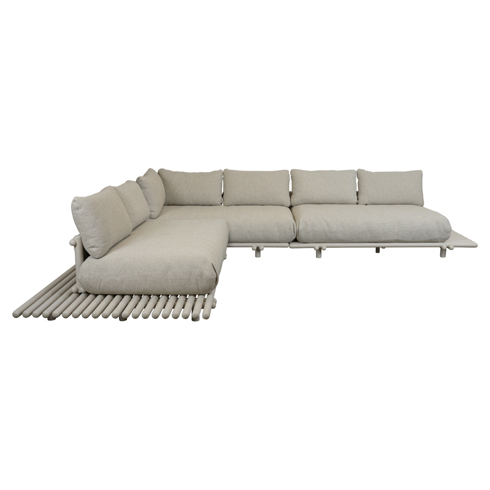 Sticks Platform Large Corner Sofa - Desert Sand Cushions, Aluminum Platform | Rouse Home