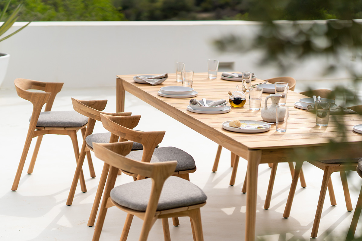 bok outdoor dining table and chair | Rouse Home