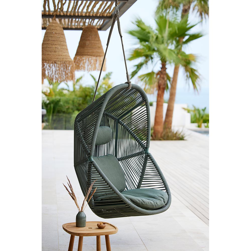 Hive Outdoor Chair - Desert Sand Cushions, Sand Weave Chair, Teak Base