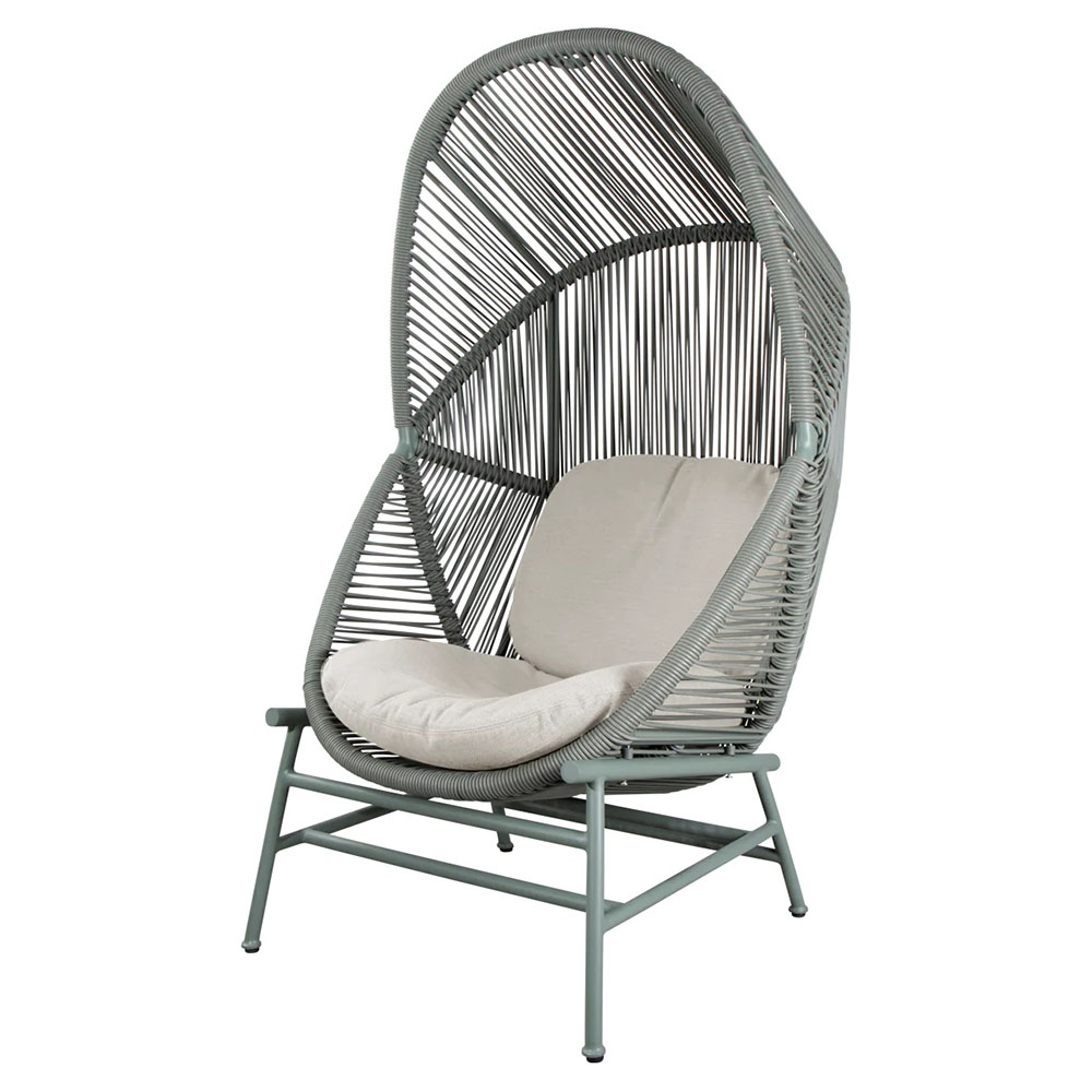 Hive Outdoor Chair - Sand Cushions, Dusty Green Weave Chair, Dusty Green Aluminum Base | Rouse Home