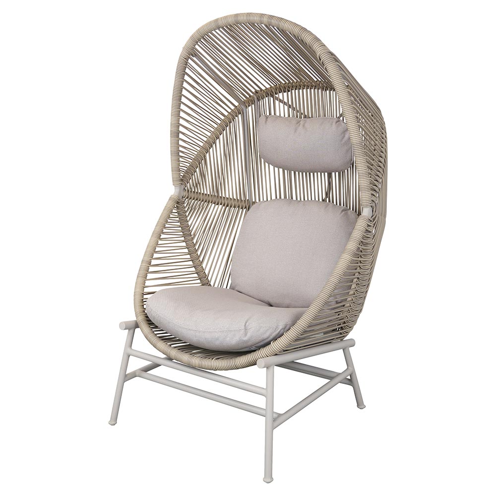 Hive Outdoor Chair - Sand Cushions, Sand Weave Chair, Sand Aluminum Base
