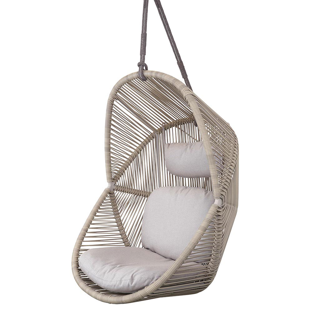 Hive Outdoor Chair - Sand Cushions, Sand Weave Chair, Taupe Rope Suspension