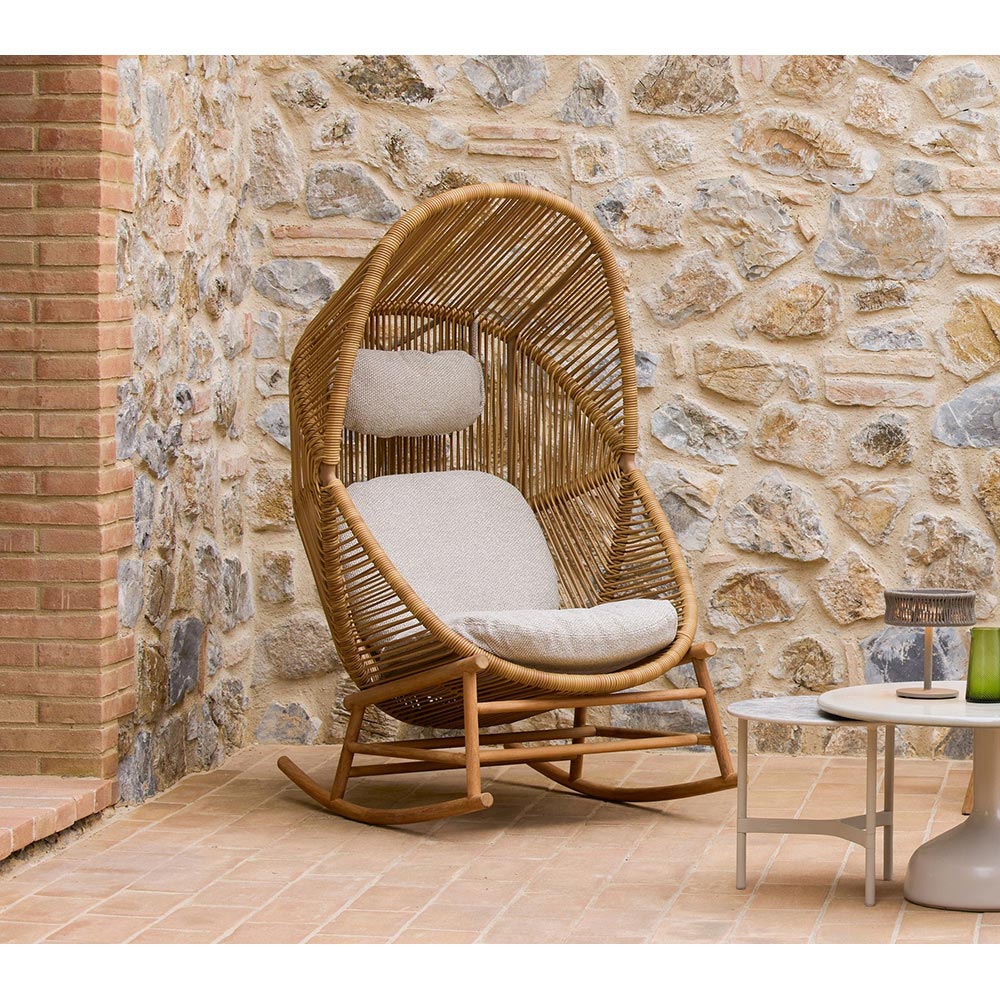 Hive Outdoor Rocking Chair - Desert Sand, Dusty Green Frame