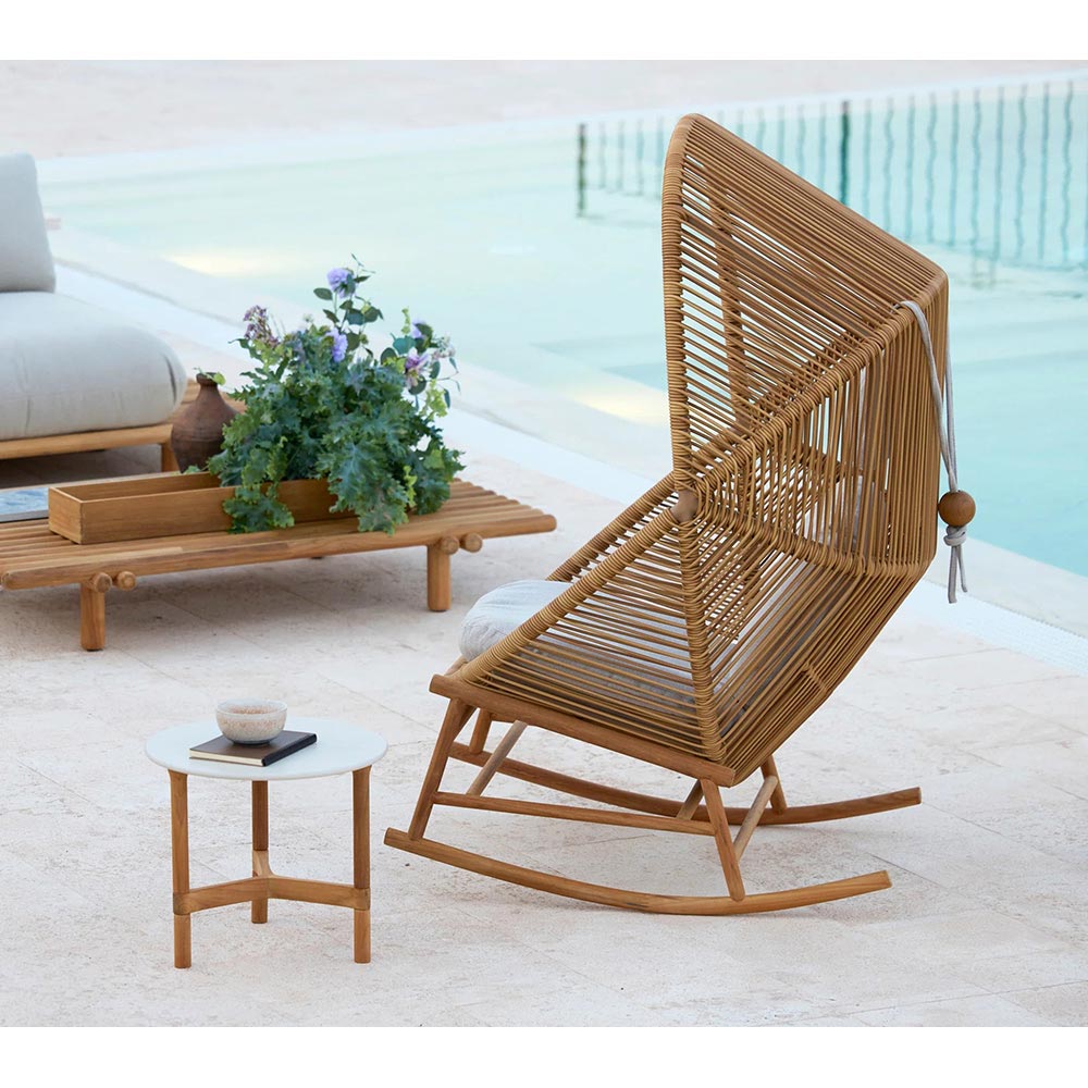 Hive Outdoor Rocking Chair - Desert Sand, Dusty Green Frame