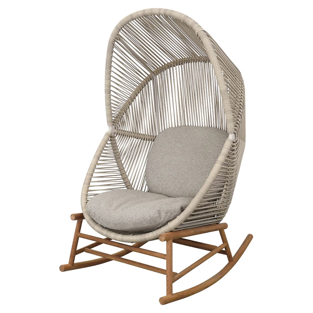 Hive Outdoor Rocking Chair - Light Brown Cushions, Sand Frame