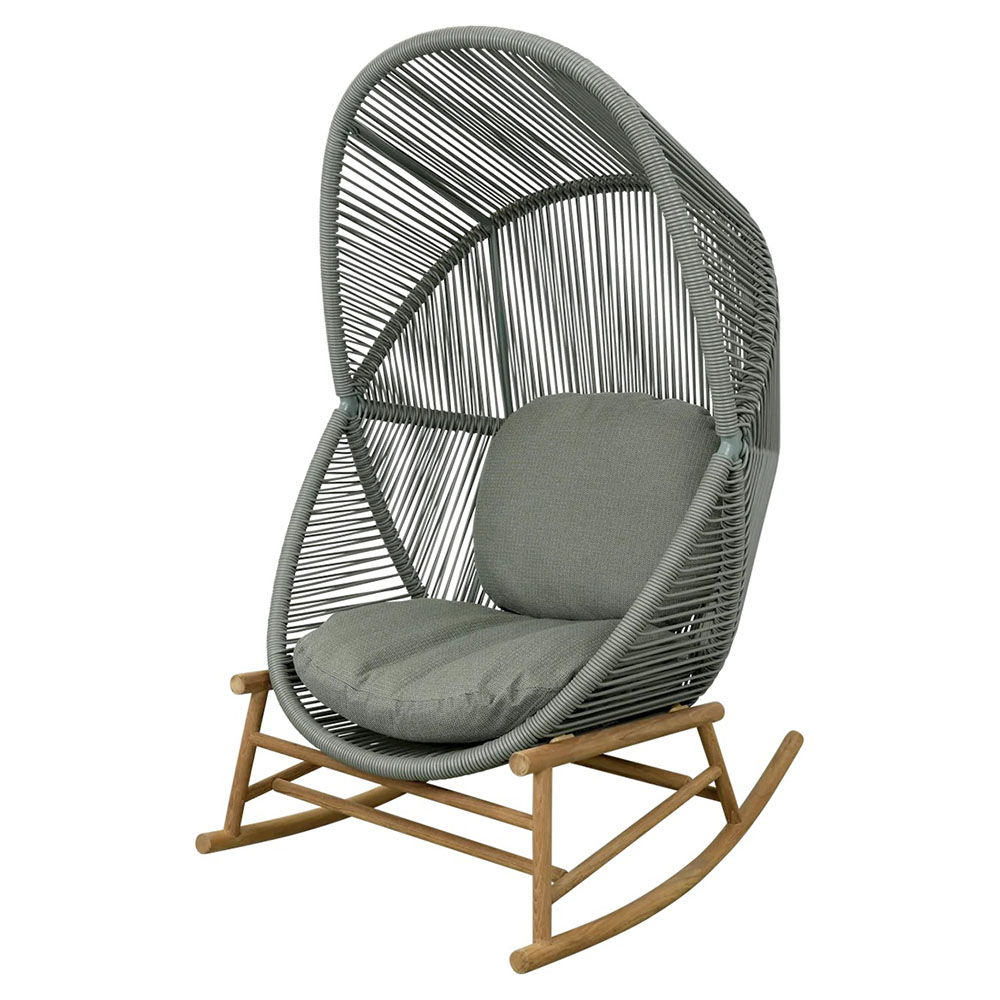Hive Outdoor Rocking Chair - Light Green Cushions, Dusty Green Frame