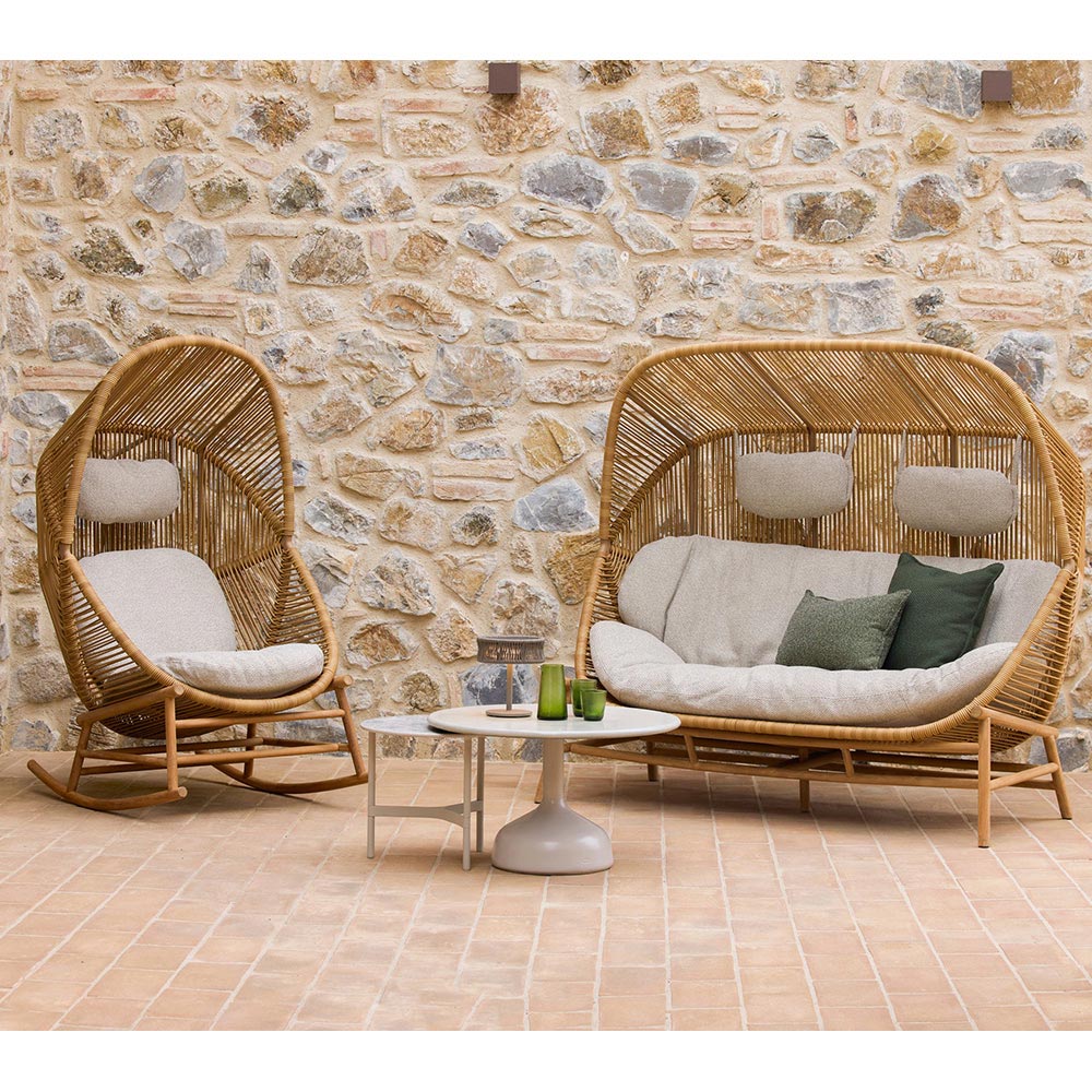 Hive Outdoor Rocking Chair - Light Green Cushions, Dusty Green Frame