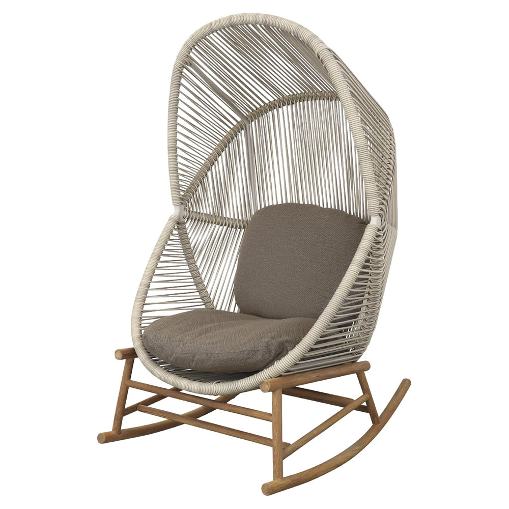 Hive Outdoor Rocking Chair - Taupe Cushions, Sand Frame