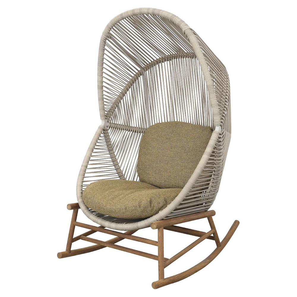 Hive Outdoor Rocking Chair - Turmeric Yellow Cushions, Sand Frame