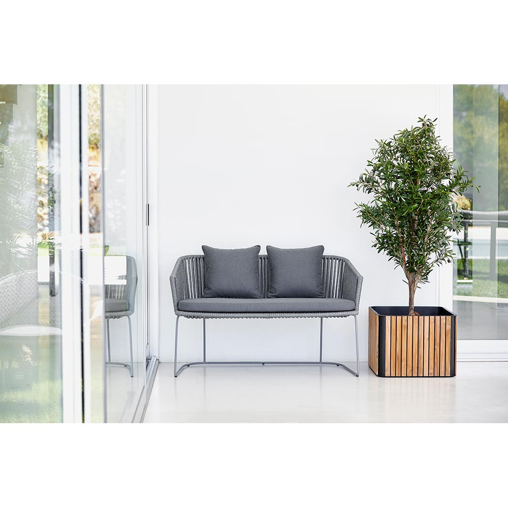 Moments Outdoor Bench - Light Gray Cushions | Rouse Home