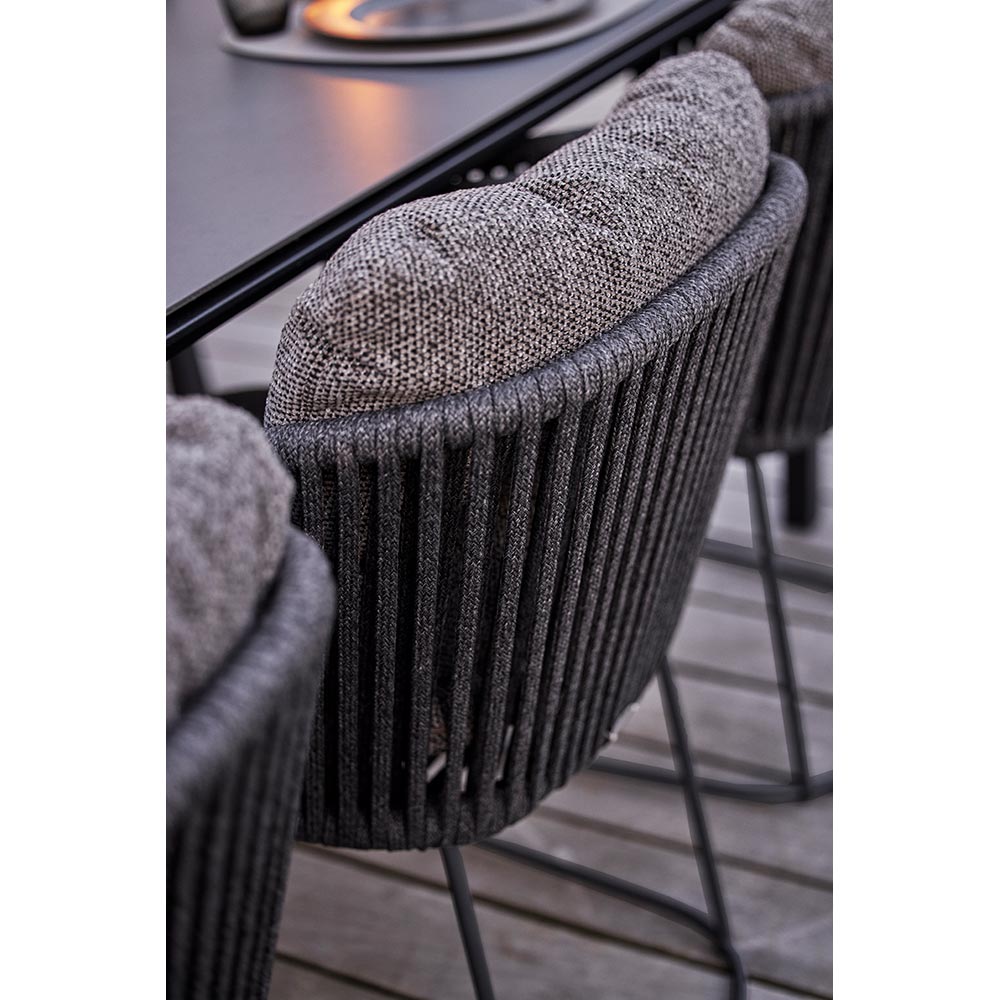 Moments Outdoor Chair - Dark Gray Focus Cushions, Gray Rope Frame | Rouse Home
